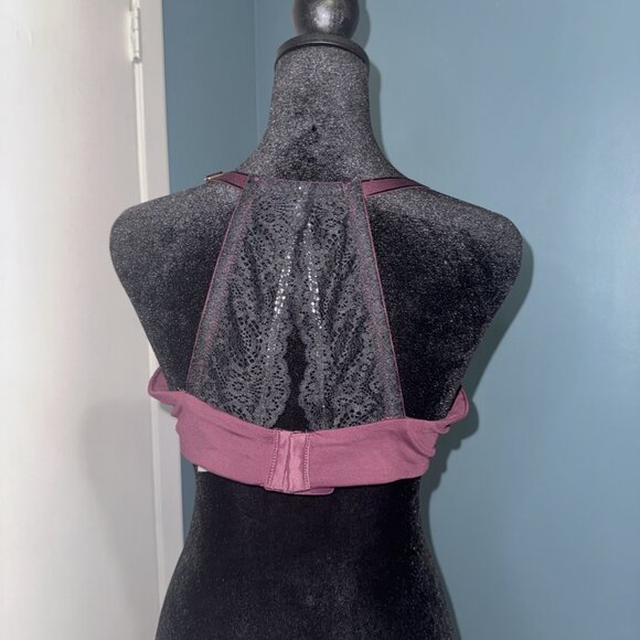 Soma Embraceable Full Cov Geo Lace Racerback Underwire Lined Bra Size 38C - Picture 3 of 11